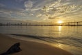 View from Dinghy Landing on Coronado Island towards the Coronado Bridge, California Royalty Free Stock Photo