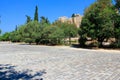 View of Dionysiou Areopagitou street under the slopes of Acropolis