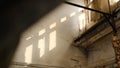 View of dirty concrete wall of old room. Stock footage. View of corner of abandoned room with dust, dirty walls and Royalty Free Stock Photo