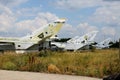 The view on disassembled Ukrainian Sukhoi Su-24 supersonic all-weather attack aircrafts on