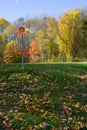 Disk golf practice hole. Royalty Free Stock Photo