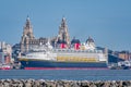 View of the Disney Magic cruise ship on a rare visit to the UK Royalty Free Stock Photo