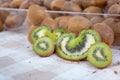 heart shaped kiwi, farmers market Royalty Free Stock Photo