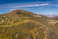 View of distant mountains from the summit of Mount Washington, N Royalty Free Stock Photo