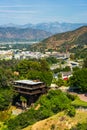 View of distant mountains and Universal City from the University Royalty Free Stock Photo