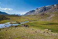 View from Djuku pass to river and mountains