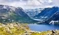 View of Djupvatnet lake from Dalsnibba mountain - Norway Royalty Free Stock Photo