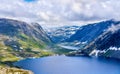 View of Djupvatnet lake from Dalsnibba mountain - Norway Royalty Free Stock Photo