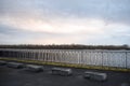 View of the Dnieper River, Background with Cloudy Sky Royalty Free Stock Photo