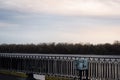 View of the Dnieper River, Background with Cloudy Sky Royalty Free Stock Photo