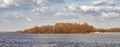 View of the Dnieper river in Kiev, Ukraine, at the end of winter Royalty Free Stock Photo