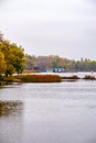 View of the Dnieper river in Kiev, Ukraine, in winter Royalty Free Stock Photo