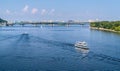 View of Dnieper river and Metro bridge