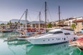 View of docked boats