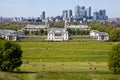 View of Docklands and Royal Naval College in London.