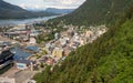 View of the dockside and city of Juneau Alaska
