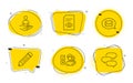 View document, Messenger and Opinion icons set. Recruitment, Pencil and Talk bubble signs. Vector