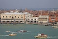 View of Doge's Palace from belltower of Church of San Giorgio Maggiore, Venice, Italy