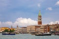 View of the Doge`s Palace and the Campanile of the Cathedral of St. Mark in Venice, Italy
