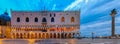 Doge`s Palace at St. Mark`s Square in Venice Italy at sunrise Royalty Free Stock Photo