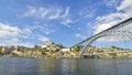 View of Dom Luis Bridge over Douro river in City of Porto, Portugal