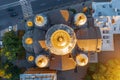 View of the dome of the Assumption Church just above aerial top