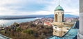 View from dome of the basilica, Esztergom, Hungary, panoramic sc
