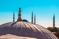 View from Hagia Sofia over the roofs on the Blue Mosque Royalty Free Stock Photo