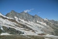 View on the Dome peak above the Fee glacier closer to Saas-Fee