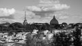 View of the dome of St. Peter in the shadow of the clouds