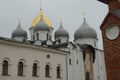 Domes of St. Sofia Cathedral - Novgorod Royalty Free Stock Photo