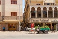 View of donkey cart on city street in Luxor, Egypt