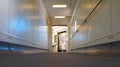 View through door into empty narrow airbridge