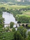VIEW OF THE DORDOGNE RIVER, DOMME, FRANCE Royalty Free Stock Photo