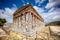 View of the  Doric temple of Segesta under the sunlight Royalty Free Stock Photo