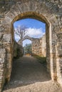 View of double arch in the medieval town of San Gimignano in Tuscany Royalty Free Stock Photo