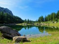 View of the Double lake or Dvojno jezero in Triglav lakes valley