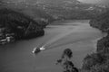 View of the Douro river and countryside of the Douro Valley, Portugal. Royalty Free Stock Photo