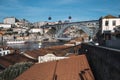 View of the Douro River and Don Luis Bridge, Porto, Portugal. Royalty Free Stock Photo