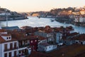 View Douro river at old downtown of Porto, Portugal. Travel.