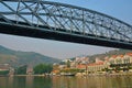 View from the Douro river to Pinhao vilage .Portugal