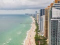 View down the beach Sunny Isles Miami FL September 2023