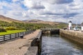 A view down the Caledonian Canal at Corpach near to Fort William, Scotland