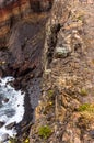 View down the cliff of Sao Lourenco, Madeira, Portugal