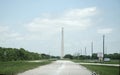 A view down the entrance road leading to the San Jacinto Monument. Royalty Free Stock Photo