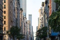 View down Fifth Avenue in Manhattan, New York City with historic Royalty Free Stock Photo