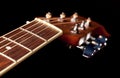 View down the fretboard of guitar Royalty Free Stock Photo