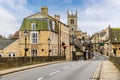 A view down the High Street in the town of Stamford, Lincolnshire, UK