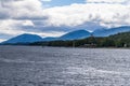 A view down the inside passage past Pennock island from Ketchikan, Alaska Royalty Free Stock Photo