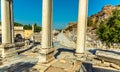 The view down Marble Street from the bottom of Curetes Street in Ephesus, Turkey